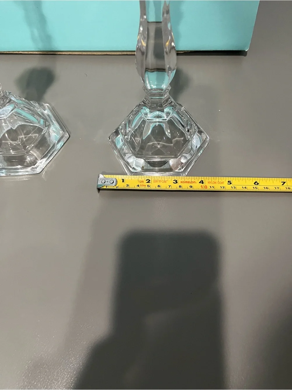 Vintage 1993 Tiffany & Co. Hampton Crystal Candleholders 9.25” Pair w/ Box